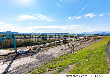 Scenery of river construction Scenery of river construction 121427780