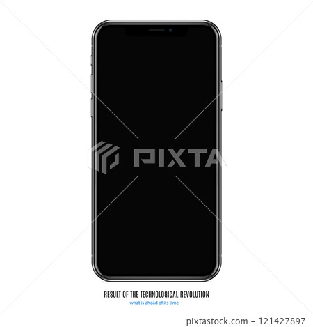 smartphone in black color with blank screen on white background. stock vector illustration eps10 121427897