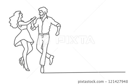 Man and a woman are dancing together 121427948