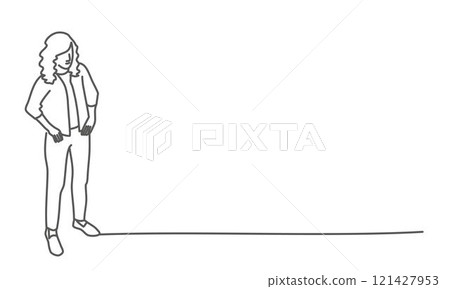 Confident girl put her hands on her belt 121427953
