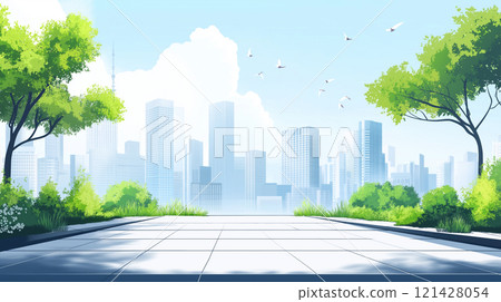City illustration background material 121428054