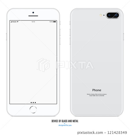 smartphone with blank screen and back side on white background. stock vector illustration eps10 121428349
