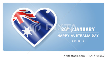 Australia happy day greeting card, banner vector illustration. 121428367