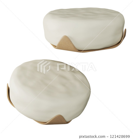 white round cheese 3D graphic 121428699