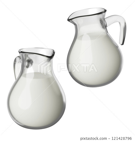 milk in glass jug 3D graphic milk in glass jug 3D graphic 121428796