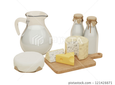 dairy products 3D graphic studio image 121428871