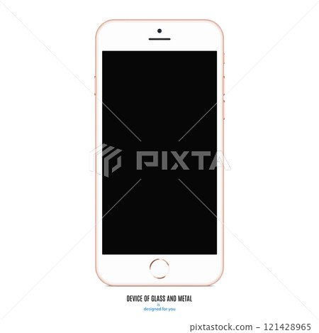 smartphone gold color with blank screen on white background. stock vector illustration eps10 smartphone gold color with blank screen on white background. stock vector illustration eps10 121428965