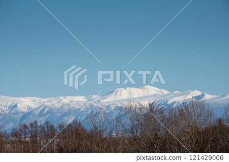 Winter forests and snowy mountains: Tokachi mountain range Winter forests and snowy mountains: Tokachi mountain range 121429006