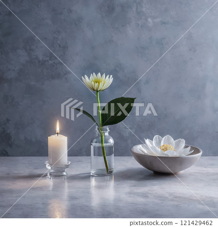 白花蠟燭放鬆祭壇儀式 121429462