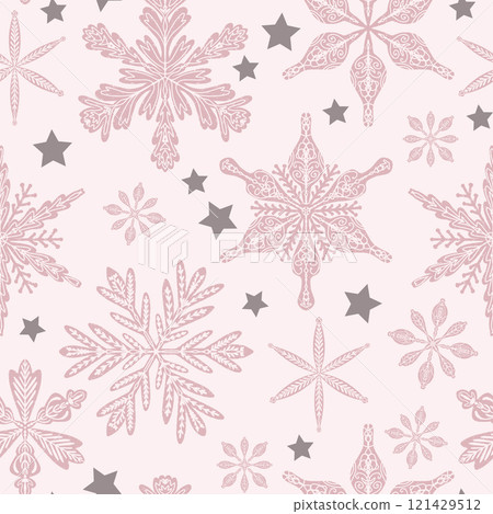 seamless pattern with snowflakes 121429512