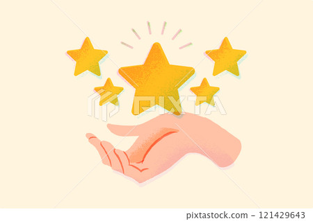 Five star rating, customer satisfaction image illustration 121429643