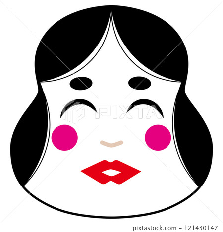 Simple and flat illustration of Otafuku on white background 121430147