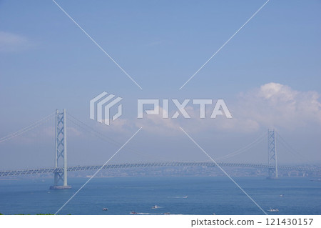 從兵庫縣淡路島看到的明石海峽大橋 121430157
