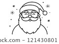 Santa Claus with a beard glasses and a Christmas hat 121430801