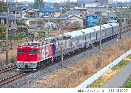 東北本線栗橋～東鷲宮 JR東日本 EF65-1118（田端）+24系（奧）黑磯列車 121431005