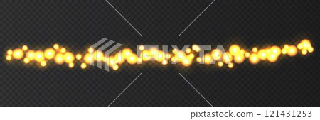 Festive Christmas light glowing garland string on dark background. Festive Christmas light glowing garland string on dark background. 121431253