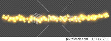Festive Christmas light  glowing garland string on dark background. 121431255