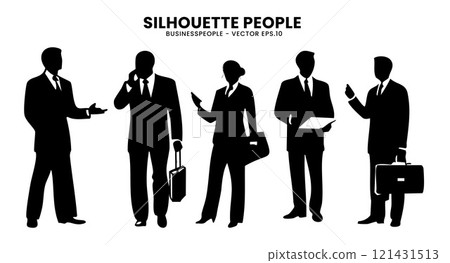 Corporate Team Silhouettes - Perfect for Business and Leadership Themes Corporate Team Silhouettes - Perfect for Business and Leadership Themes 121431513