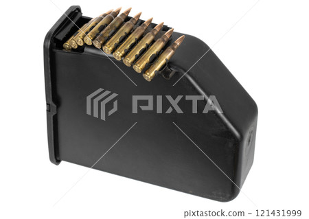 5.56 mm ammunition belt with cartridges in ammunition box 121431999