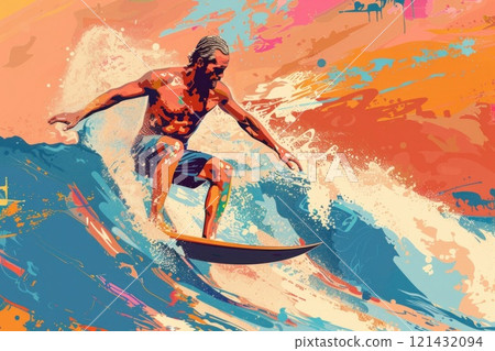 Surfing the Majestic Waves, Embracing the Oceans Power and Navigating the Vast Expanse of Water Surfing the Majestic Waves, Embracing the Oceans Power and Navigating the Vast Expanse of Water 121432094