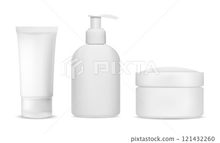 Cream tube soap dispenser cosmetic cream jar mockup 121432260