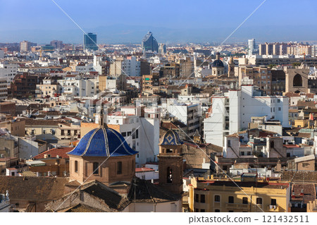 Panoramic view of Valencia, Spain 121432511