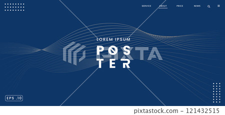 Abstract background poster with dynamic waves on blue background. Vector illustration Abstract background poster with dynamic waves on blue background. Vector illustration 121432515