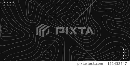 Topographic Map Background Concept on Black Background - Abstract Contour Vector Illustration Topographic Map Background Concept on Black Background - Abstract Contour Vector Illustration 121432547