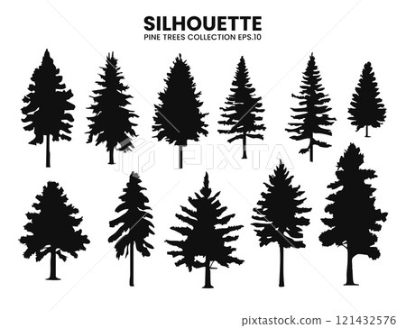 silhouette, vector, wood 121432576