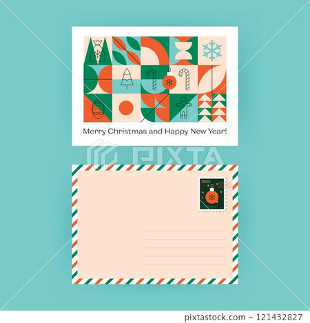 Merry Christmas Postal Greeting Card 121432827