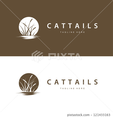 simple design river garden logo cattails river grass illustration template symbol simple design river garden logo cattails river grass illustration template symbol 121433163