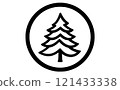 Christmas tree inside a circular frame. 121433338