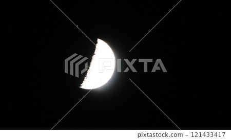 土星接近夜空中漂浮的月亮,月食前土星躲在月亮後面 土星接近夜空中漂浮的月亮,月食前土星躲在月亮後面 121433417