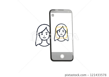 Phone face scanning identification, isolated 121433578