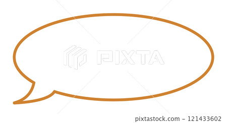 Simple oval speech bubble 1 (orange, line drawing only) 121433602