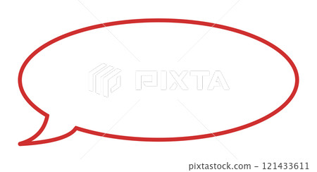 Simple oval speech bubble 1 (red, line drawing only) 121433611