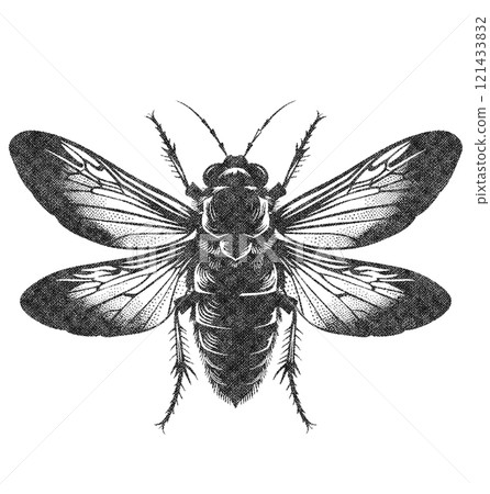 Dragonfly in Old OverPrint Style Dragonfly in Old OverPrint Style 121433832