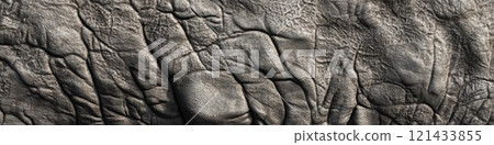 Textured elephant skin close-up showcasing natural patterns and details 121433855