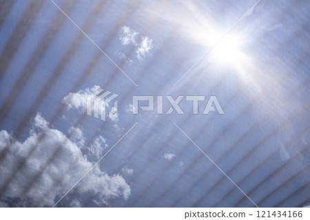 夏日陽光透過樹蔭照射的風景 夏日陽光透過樹蔭照射的風景 121434166