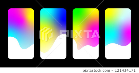 Colorful abstract gradients displayed in vibrant patterns. Vector illustration 121434171