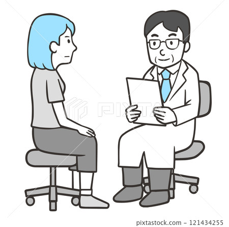 Doctor interviewing a female patient 2 121434255