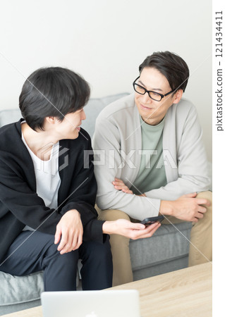 Images of homosexual couples, diversity, and LGBTQ couples 121434411