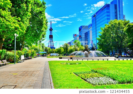 Scenery of Odori Park in Sapporo, Hokkaido in summer 121434455