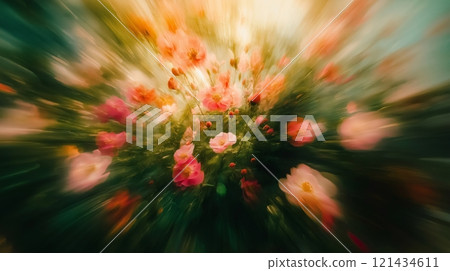 Vibrant bloom of colorful flowers in a garden... - Stock Illustration ...