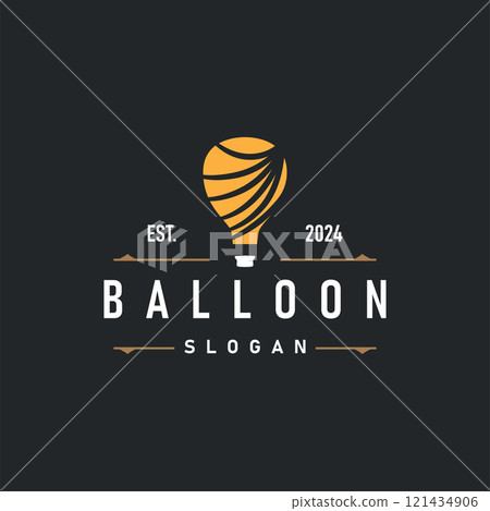 Hot air balloon logo premium creative design colorful air transport symbol template simple style 121434906