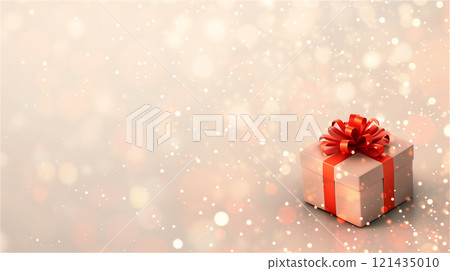 Gift box on a festive background, copy space Gift box on a festive background, copy space 121435010