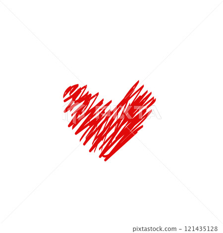 Red simple heart in doodle style for Valentine's Day 121435128