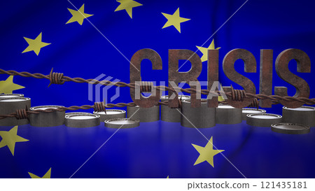The Euro crisis for Business concept 3d rendering. 121435181