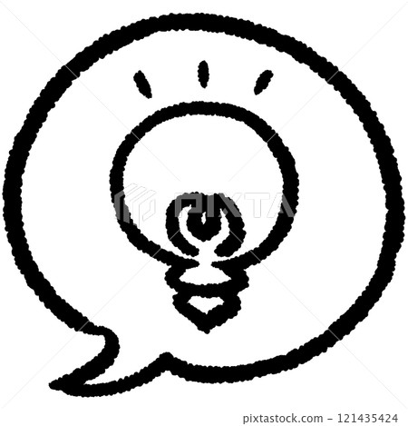 手繪語音氣泡圖示燈泡 121435424