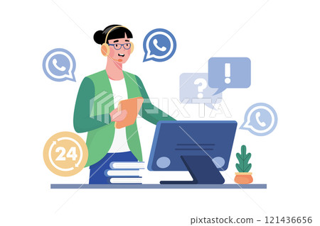 Emergency dispatcher handling multiple emergencies. Emergency dispatcher handling multiple emergencies. 121436656